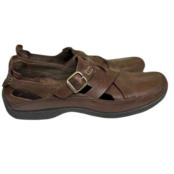 Timberland Smart Comfort System Brown Leather Flats MaryJane Shoes - Picture 3 of 9